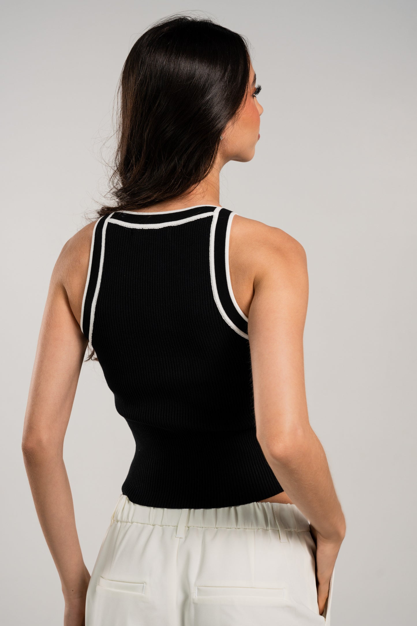Duo Knit Tank Top Negro