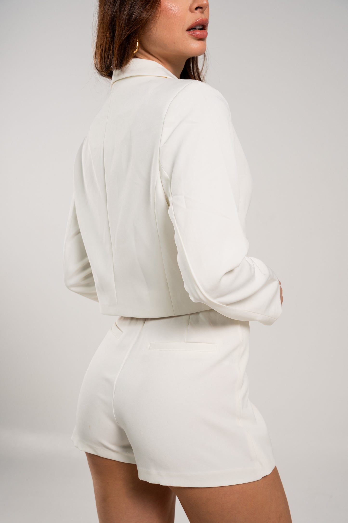 First Class Short Blazer Blanco
