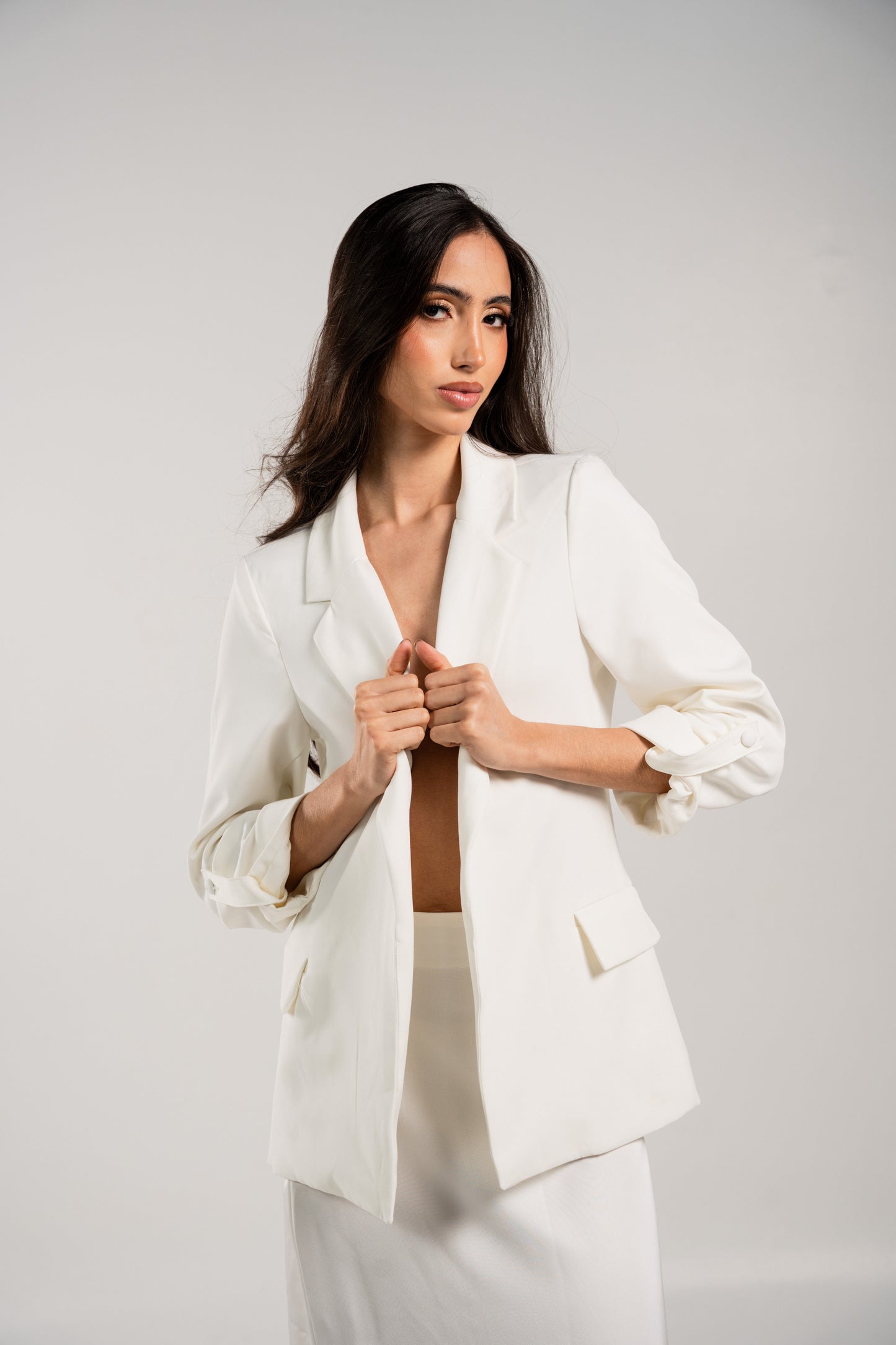 First Class Long Blazer Blanco