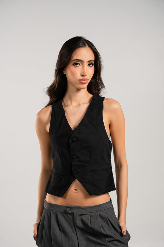Elevé Crossed Vest Negro