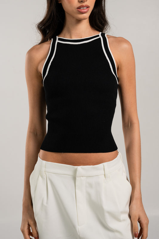 Duo Knit Tank Top Negro