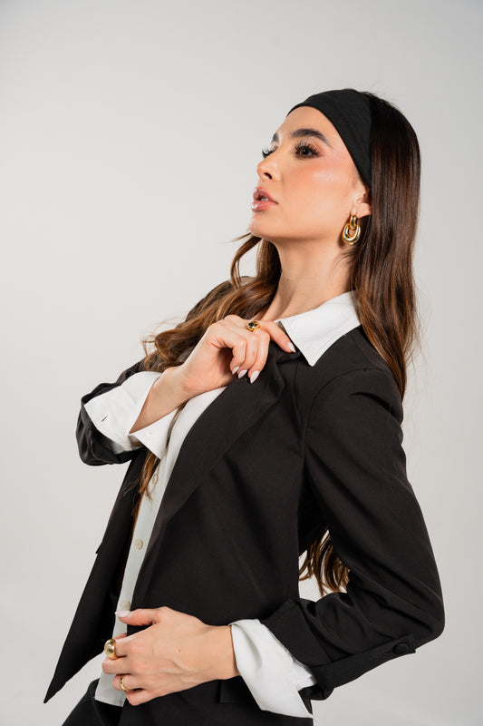 First Class Long Blazer Negro