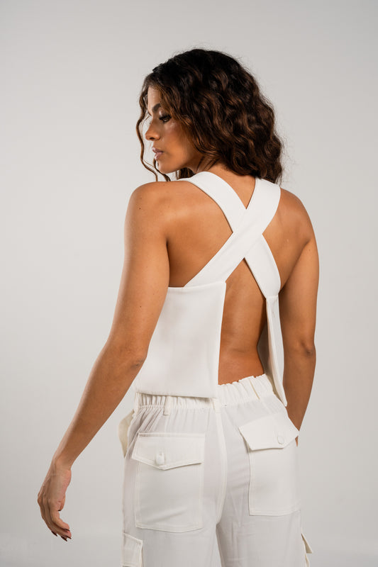 Elevé Crossed Vest Blanco